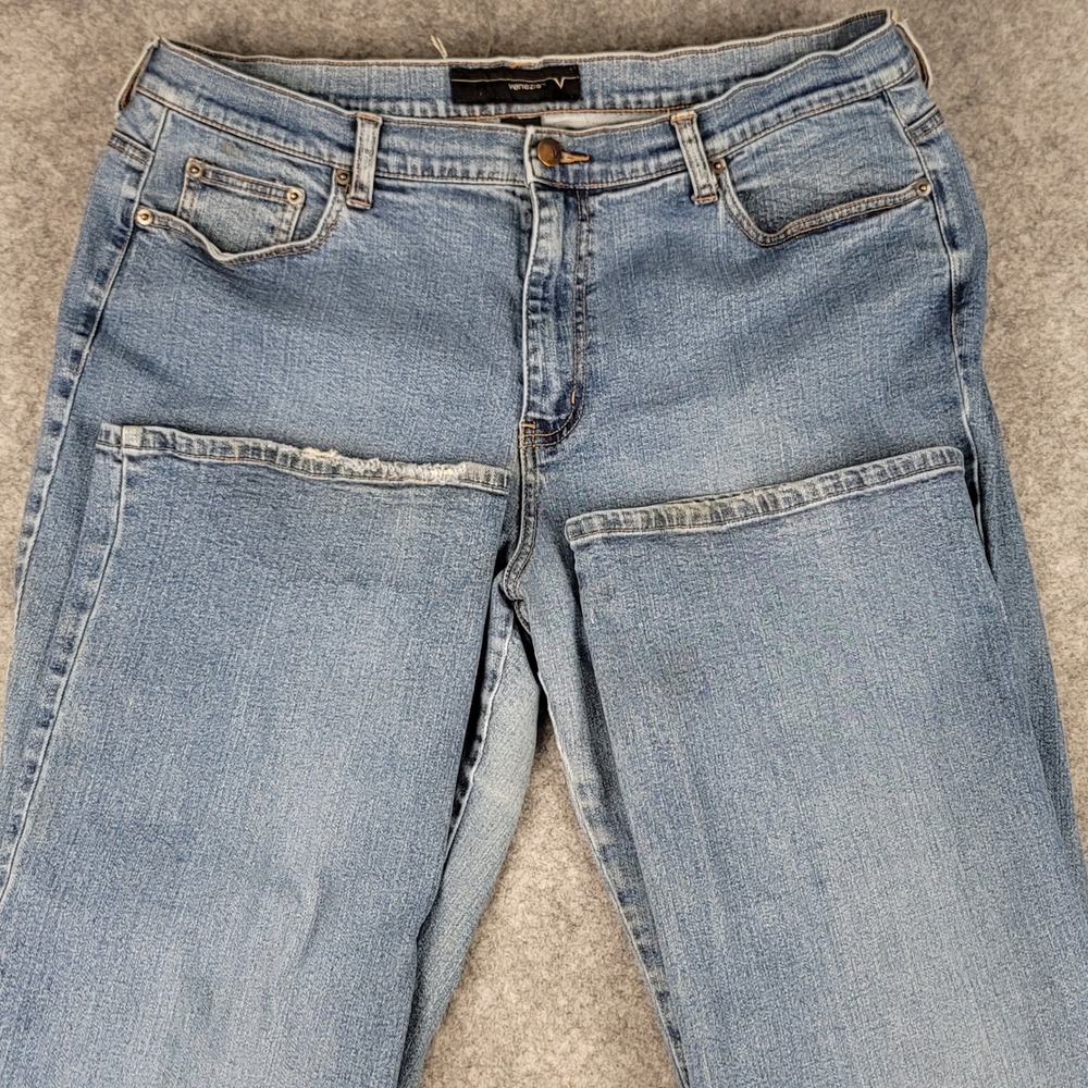 Venezia Women Jeans Size 20 Tall Blue Denim Bootcut High Rise Med M Wash Stretch